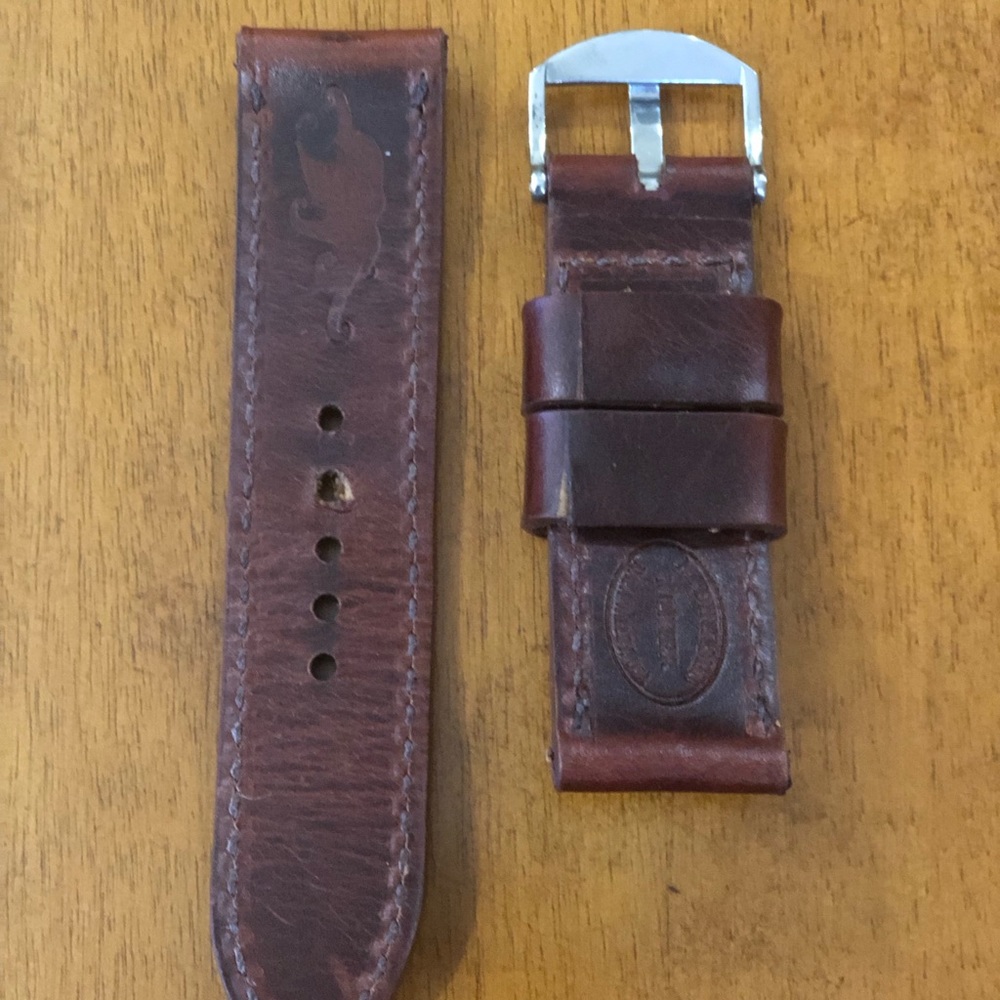 Deep Ember Red watch strap for Panerai radiomir w/ wire lugs
